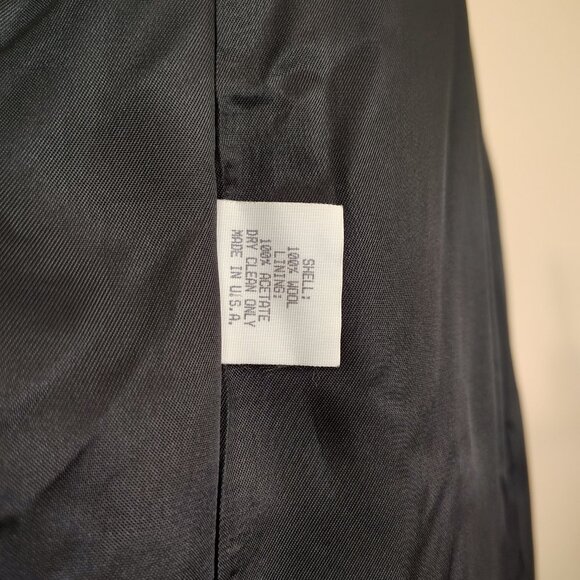 Vintage 90s Dark Forest Green KRISTEN BLAKE Wool Double Breasted Long Overcoat - Picture 6 of 6